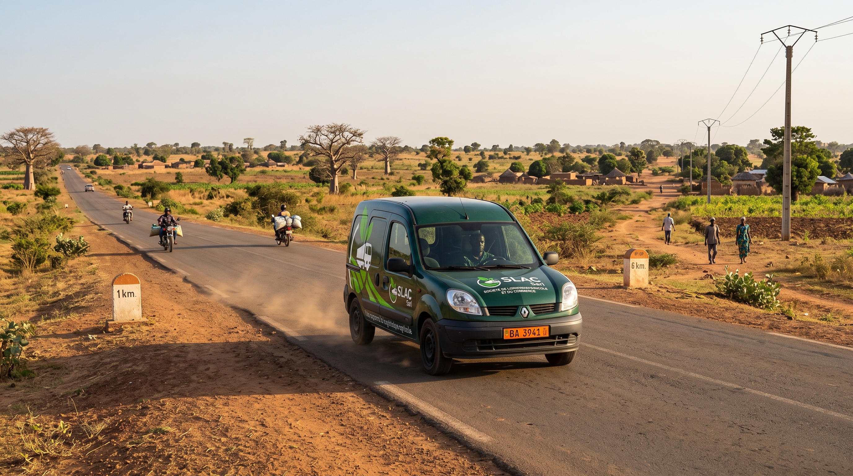 Camion SLAC SARL transportant des produits agricoles au Bénin
